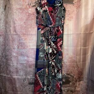 Style & Co. Blue and Red Paisley Maxi Dress